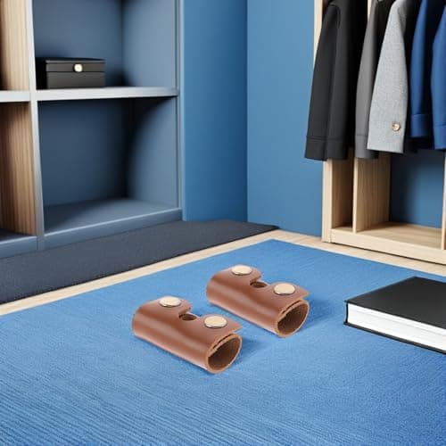 LOORGVEL 4pcs Manual Safety Head Protector Set Brown Leather Double Edge Head Cover Protective Sheath for Men’s Travel Shaving — view 6