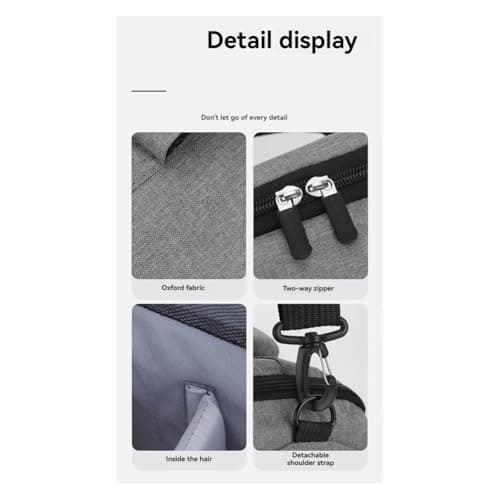 YRREATY Projector Bag Compact Shockproof Case Grey Travel — view 5