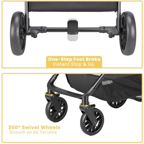 UBRAVOO Baby Stroller for Toddlers with Reclining Seat,Ultra Compact Stroller with Large Storage Basket, Canopy, Parent Handle, Lightweight Push Chair for Travel Buggy and More — view 5