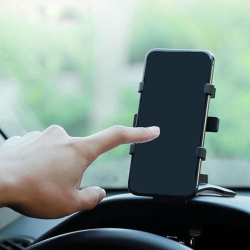 Car Phone Holder 360 Degree Non-Slip Dashboard Mount with Clip for 4 to 7 Inch Smartphones Secure Stable Phone Holder for Car Interior — view 2