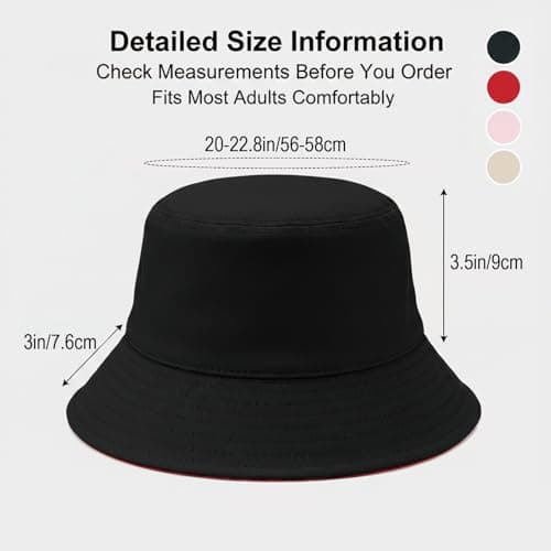 DXPETA 2 Pack Sun Hat for Men, Reversible Bucket Hat for Outdoor Activities, Lightweight UV Protection Fisherman Hat with Adjustable Chin Strap, Foldable Design for Travel and Daily Wear Black — view 3