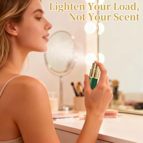 TonJin 5ml Travel Perfume Atomiser Refillable, Small Portable Empty Spray Bottle, Leakproof & Easy To Refill Perfume Decanter Cologne Dispenser for Women and Men(Green) — view 6
