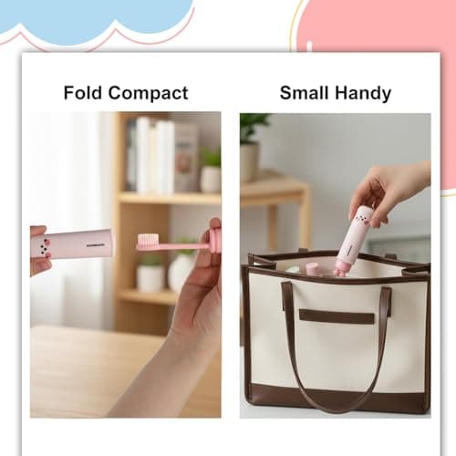 QFGasre 2 Pcs Folding Toothbrush Travel Toothbrushes with Case for Adults — view 3