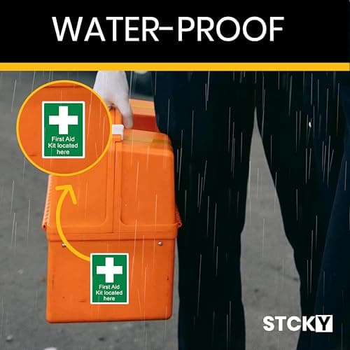 stick4safety First Aid Kit Signs, Vinyl, 15 x 20 cm, Pack of 3 — view 6