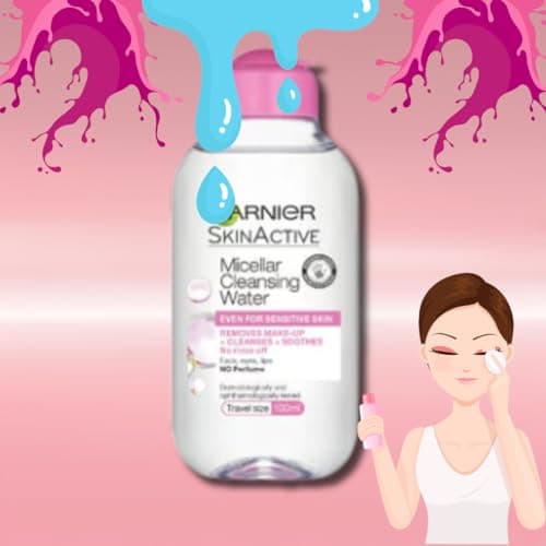 Micellar Cleansing Water Travel Set – Gentle Face Cleanser (100ml) with Reusable Makeup Remover Puff & Exfoliating Glove – Perfect for Sensitive Skin, Travel-Friendly Skincare — view 5