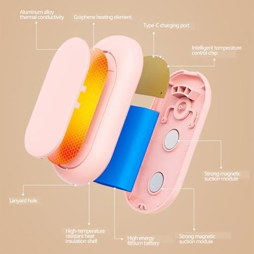 Rechargeable Split Type Hand Warmers 5S Heat Generation, Purple — view 5