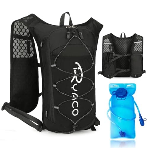 RYACO Lightweight Hydration Backpack, Running Backpack with 2L Water Bladder, Hiking Hydration Water Daypack for Cycling Rave for Men Women
