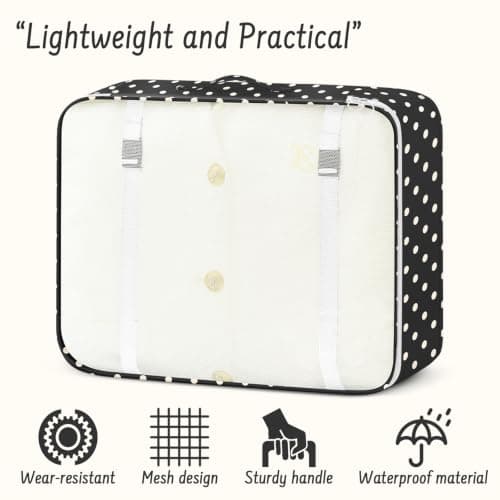 8PCS Packing Cubes for Suitcase, Travel Luggage Organisers for Backpack, Waterproof Storage Bags for Clothes Shoes, Travel Essentials Accessories - White Dots — view 3