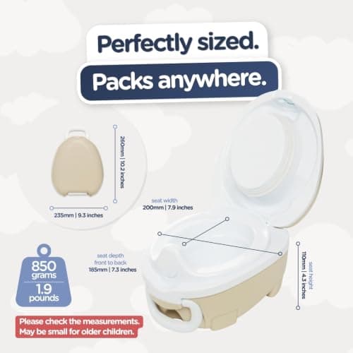 My Carry Potty - Natural Beige Travel Potty, Award-Winning Portable Toddler Toilet Seat for Kids to Take Everywhere — view 3