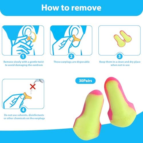Bamyli 30 Pairs Foam Ear Plugs for Sleeping, Noise Cancelling Ear Plugs for Snoring, Study, Travel, Work, Ear Plugs for Daily Sleep, Focus, Reading, Commuting, Shared Rooms and Night-Time Rest — view 5