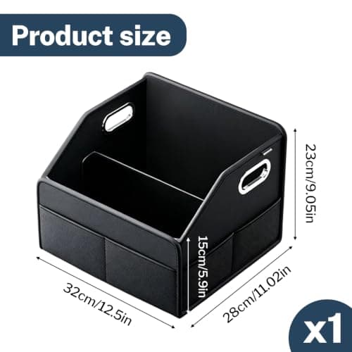 Leather Car Boot Organiser, Foldable Car Boot Organizer Upgraded Auto Trunk — view 2