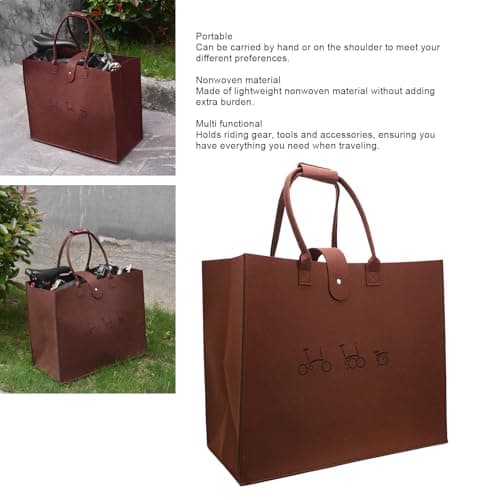 Jectse Nonwoven Folding Bike Travel Bag Lightweight Transport Box/Cover for 16 Inch Bike High Speed (Dark Brown) — view 2