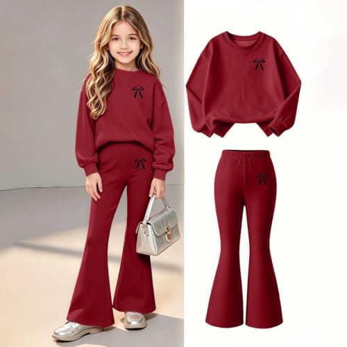 duxyoz Girls Sweatsuit Set Fall Outfits 2 Pcs Athletic Sets Tween Clothes — view 2
