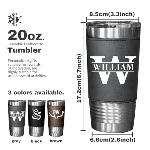 Mocessory Personalised 20oz Leatherette Tumbler Custom Printed Travel Mug — view 2