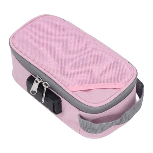 Odor Resistant Storage Bag, Code Lock Design Odor Resistant Suitcase Container Lightweight Multifunctional Easy to Use for Travel (Pink) — view 3