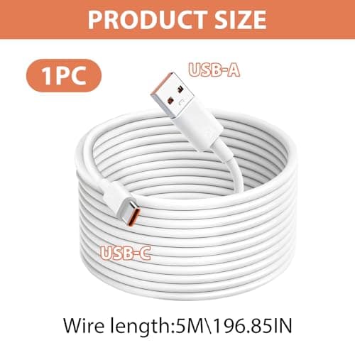 USB C Cable 5M Extra Long for Cameras Home Security Universal Compatibility — view 2