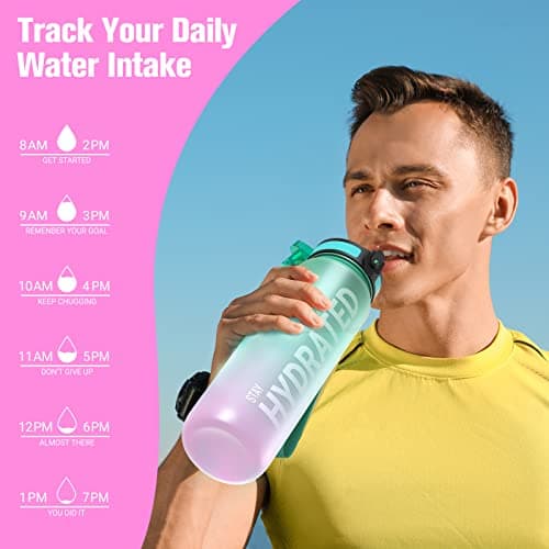 Sahara Sailor Water Bottle 1L, Leakproof Tritan Bottle with Time Marker — view 6