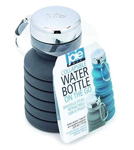 Joie Collapsible Water Bottle On The Go for Backpacking, Hiking, Camping, and Sports, BPA Free, Silicone, Reusable and Includes Carabiner for Water Bottle | 16 oz. — view 2