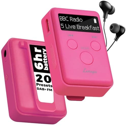 LEMEGA MINI GO DAB Pocket Digital Radio,Rechargeable,Earphones Incl,Pink