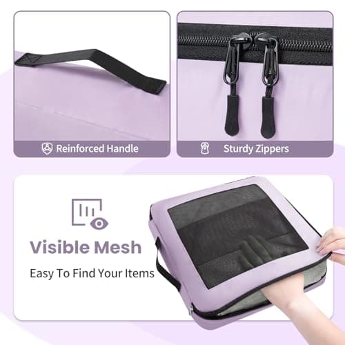 Prezon Packing Cubes for Suitcase 8 Set, Lightweight Luggage Packing Organizers Packing Cubes for Travel Accessories - Purple — view 4