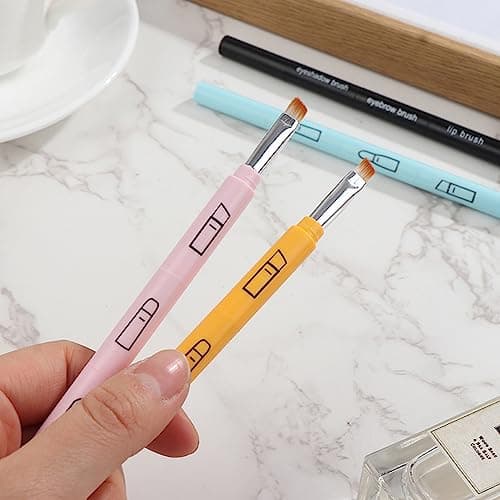 4 Pack 4 In 1 Travel Makeup Brush Multi -purpose Retractable Angled Eyeshadow Sponge Lip Brush Cosmetic Face Beauty Tools for Foundation Concealer Eyeshadow — view 5