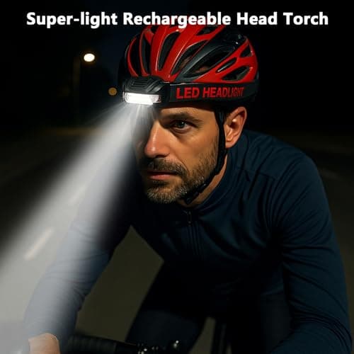 Head Torch, Xndryan 2 Pack COB Headlamp Super Bright Rechargeable Headlight 3 Modes & Adjustable Angle, Lightweight Headtorch for Cycling, Running, Camping, Fishing — view 6