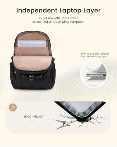 LOVEVOOK Laptop Backpack for Women, 15.6 Inch Rucksack Wok Bag Daypacks — view 5