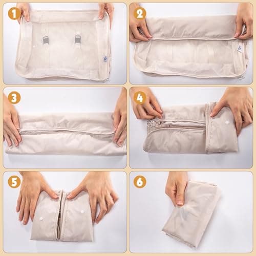 LANSKLBD 10 Set Packing Cubes for Suitcases Travel Luggage Packing Organizers,Travel Accessories Essentials Luggage Organizer with Shoe/Tioletry/Laundry Bag (Beige, 10 set) — view 3