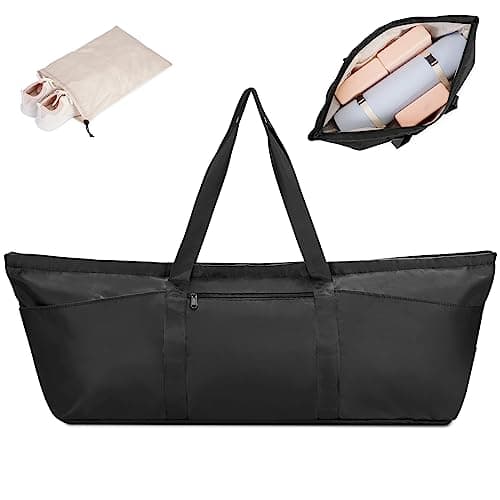 sportsnew Large Yoga Mat Bag for Women Gym Bag with Shoes Bag, Black