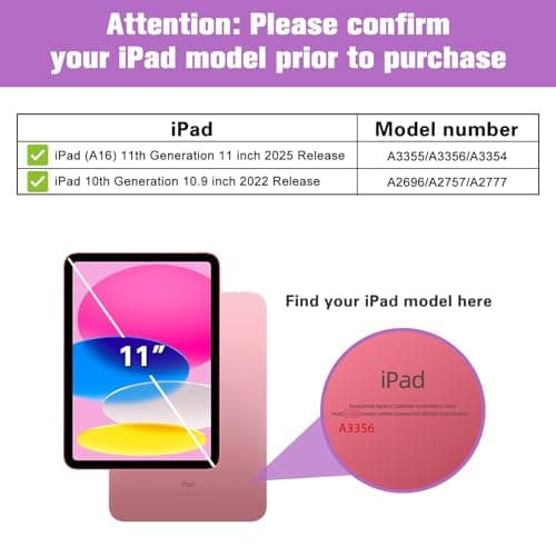 ProCase Smart Case+Screen Protector for iPad (A16) 11/10th Gen, Purple — view 2