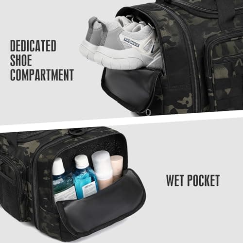TONRUYN Tactical Gym Bag Mens 40-45L Expandable Sports & Travel Duffel Bag — view 6
