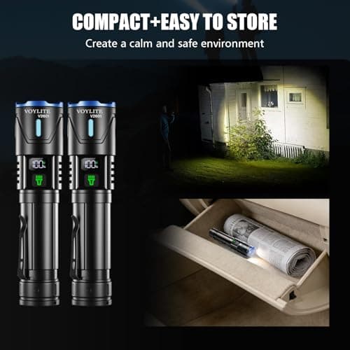 Voylite Torches LED Super Bright Rechargeable 2 Pack, 1000000 High Lumens — view 6