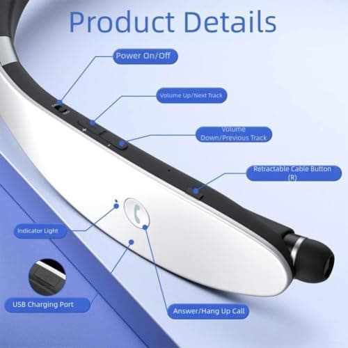 ABS Lightweight Sport Headphones Foldable Design for Travel(black) — view 6