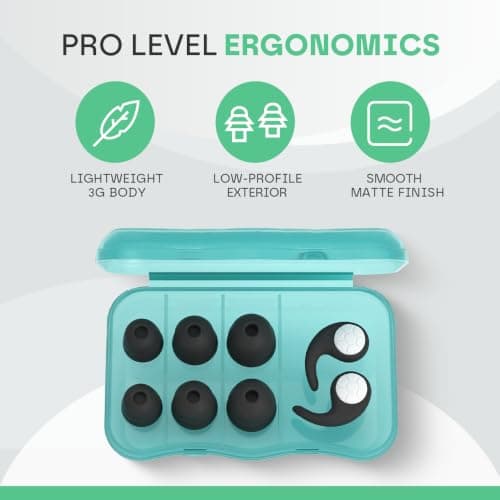 Snooze Therapy Ear Plugs for Sleep, Adjustable Reusable Earplugs (Turquoise) — view 3