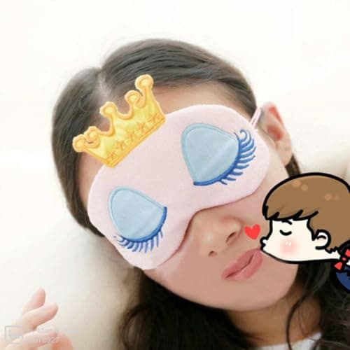 CALLARON Sleeping Eye Mask with Coral Fleece Material, Elastic Strap Pink Cartoon Comfortable Eye Shade to Relax in Total Darkness for Women and Adults for Travel and Afternoon Naps — view 4
