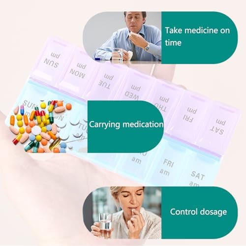 JIIJCAAC 7-Day Pill Box - Pill Boxes 7 Day 2 Times A Day-Daily Medication — view 6