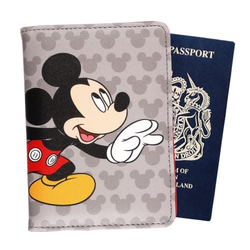 Disney Kids Mickey Travel Accessories Passport Holder Cover Organiser for Airport, Holiday, Travel