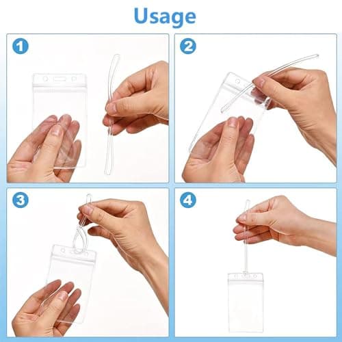 12 Pack Cruise Luggage Tag Holder with Lanyard, Clear Suitcase Tags Luggage Labels Covers, Waterproof Zip Sealing, Durable Travel Tags — view 6