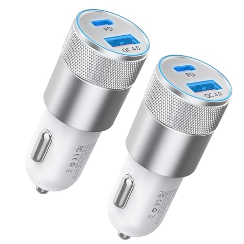 Car Charger Fast Charge 2Pack All Metal Dual Port Cigarette Lighter Charger