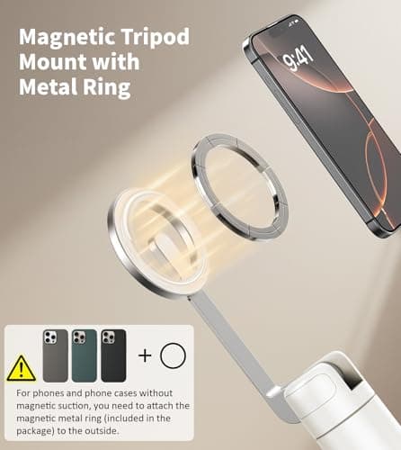 TONEOF 68" Magnetic Selfie Stick Phone Tripod, Phone Stand for Magsafe — view 2