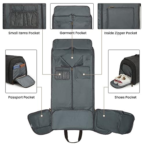 S-Zone Carry On Garment Bag for Travel Convertible Garment Duffle Bag Suit Bags for Men Women Travel 2 in 1 Hanging Suitcase Business Travel Bag with Toiletry Bag — view 6