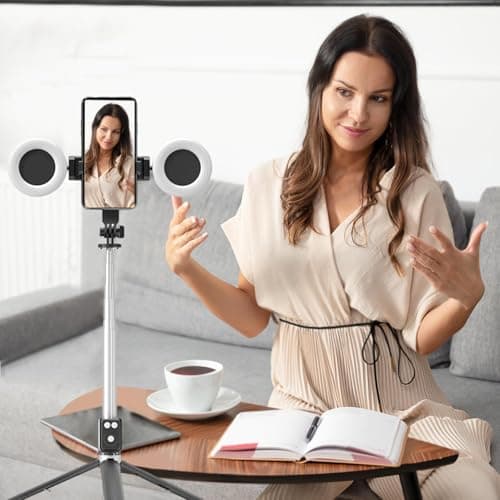6-in-1 Selfie Stick Tripod With 2 Lights - 67Inch Height Portable Wireless Remote Phone Tripod For Travel | Cell Phone Holder | Travel Phone Tripod Stand Fit For Most Smartphones, For Recording — view 3