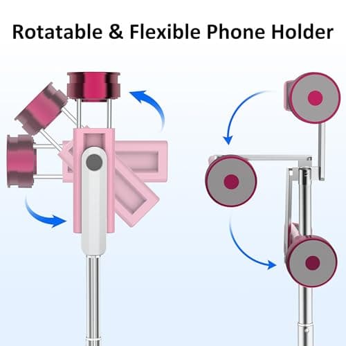 COLOR LIZARD CellphoneTripod with Remote, Aluminum Alloy Selfie Stick Tripod, Best Foldable Mini Extendable Tripod Stand 270° Rotation Compatible with iPhone/Android Travel Essentials (Red Max) — view 5
