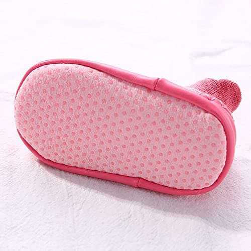 FedMois 3 Pairs Baby boys Girls Non-Skid Indoor Slipper Shoes Socks, Pink, Red and Green, 6-12 Months — view 5
