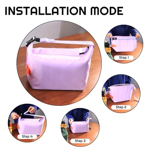 SUOXU Insulated Lunch Bag Leak Proof Thermal Lunch Tote for Adults Kids - Large Capacity Water Resistant Cooler Bag for Work, School, Picnic & Travel (Purple) — view 2