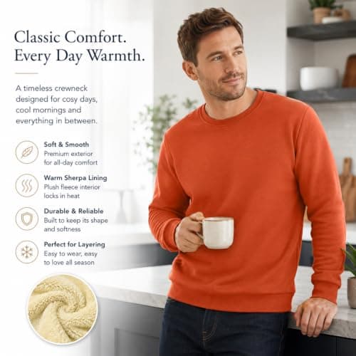 QIANCOME Thermal Sweatshirt Mens-Casual Jumpers for Men UK Fleece Lined — view 3