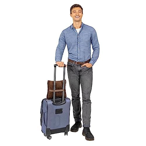 BlueHills Premium Soft Travel Blanket Pillow Airplane Blanket Soft Bag Pillow case with Hand Luggage Belt and Backpack Clip Compact Pack Large Blanket Throw Air Plane Flight Travel (Brown T009) — view 6