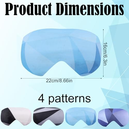 Sinbana 4pcs Ski Snowboard Goggle Cover Sleeves, 4 Patterns Polyester Ski Goggle Lens Cover Protectors for Adults Kids Travel Storage Accessories Scratch-Resistant & Dust-Resistant — view 2