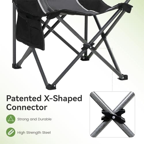 LET'S CAMP Foldable Camping Chair for Adults Fishing Camp Chair up to 160kg — view 3