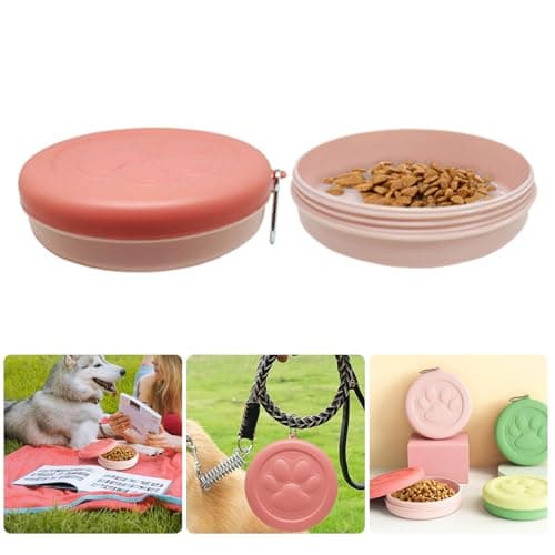Pet Feeder Watering Can Travel Dog Bowl with Lid Cover for Walking, Travel, Camping and Hiking Portable Cat Water Travel Dog Food Bowl with Lid — view 2